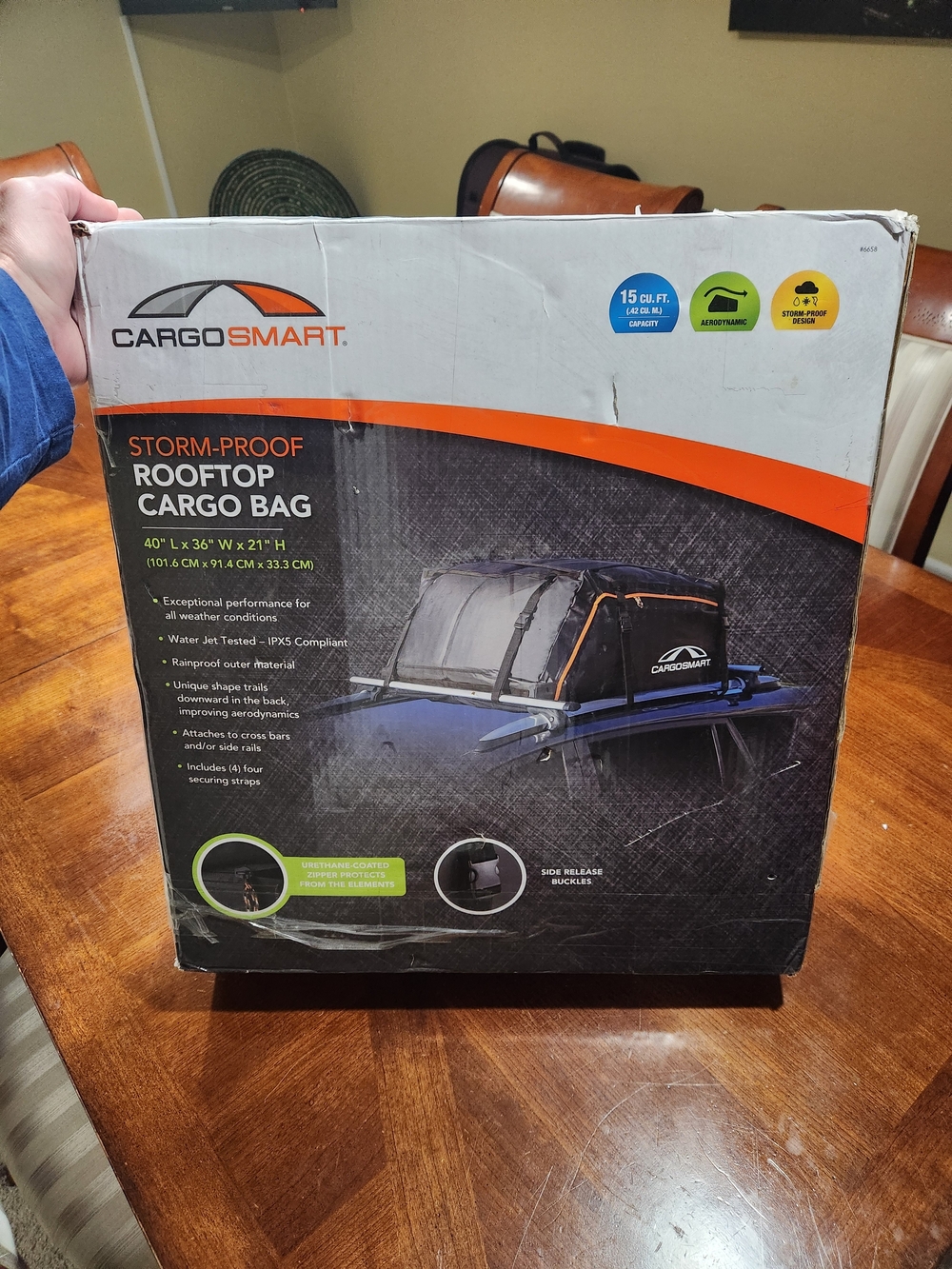 New CARGOSMART Storm-Proof Rooftop Cargo Bag in Black with Orange Trim